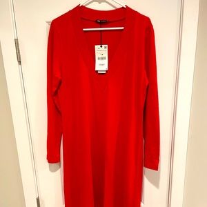 Zara midi red vneck dress.